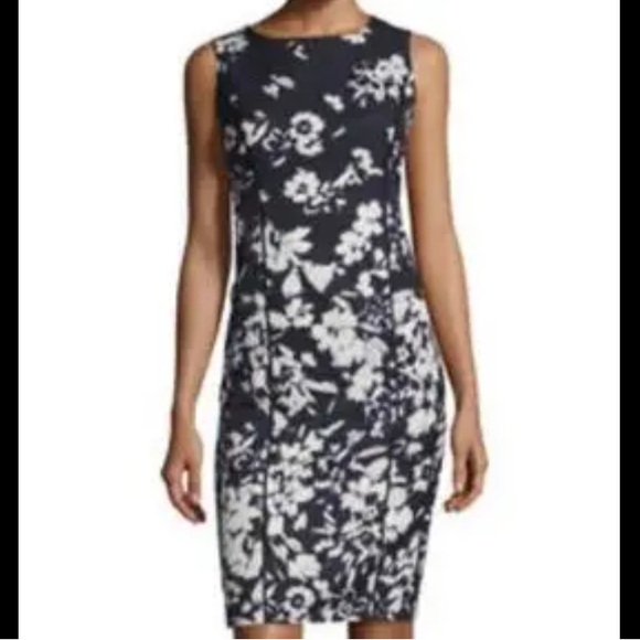 Lafayette 148 New York Dresses & Skirts - Lafayette 148 Evelyn Navy White Floral Dress Size 8 Sleeveless
